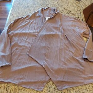 Athleta Praynama brown Open Front Lightweight Cardigan